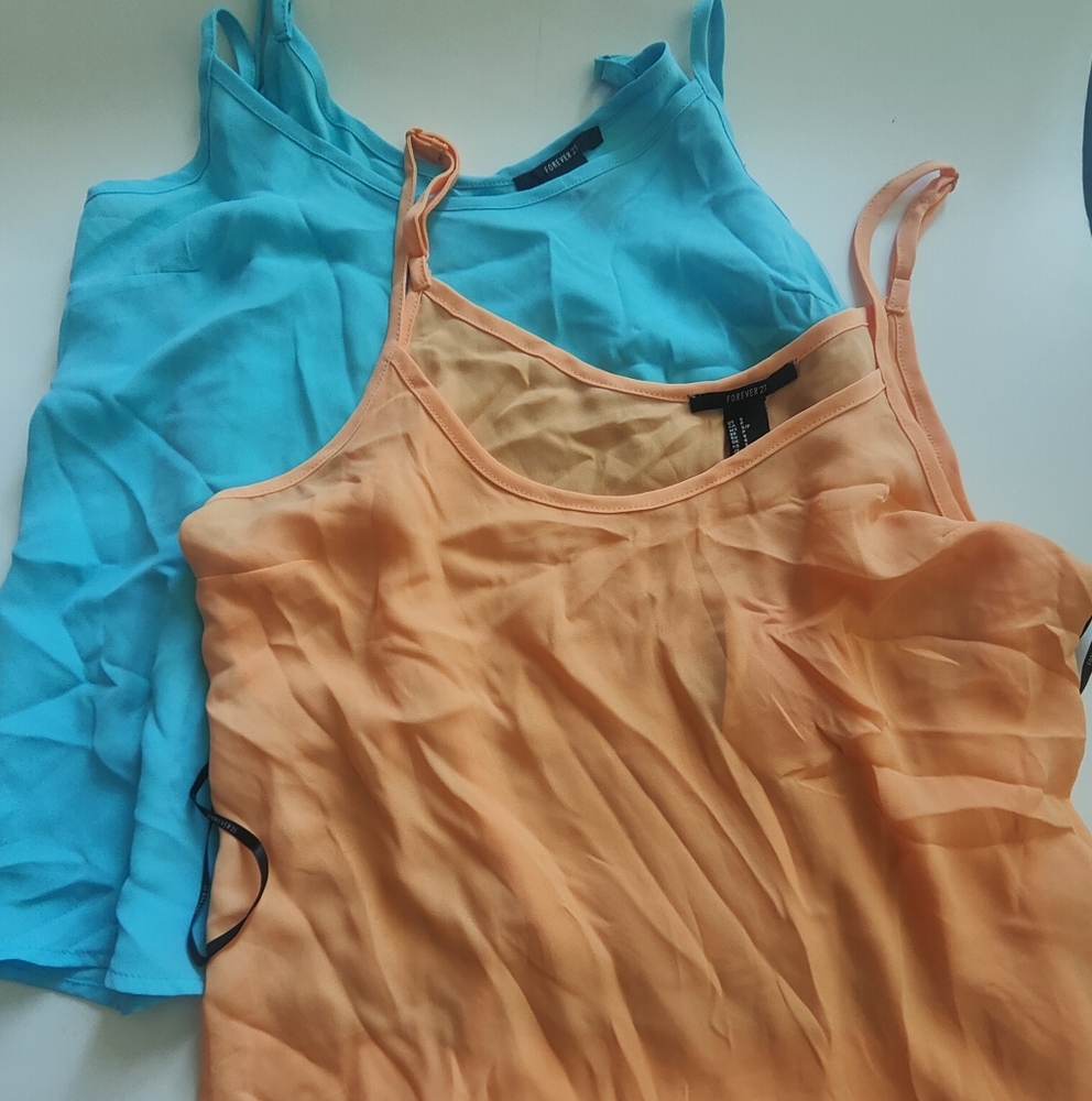 Vibrant Camisole Set in Orange and Blue